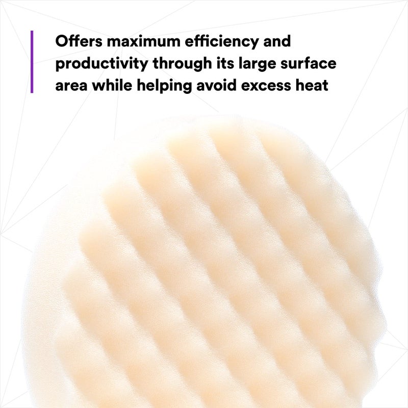 Perfect-It 3M Foam Compounding Pad, 05737, Inset, Single Sided, Hook and Loop, 8 in , White - Image 5
